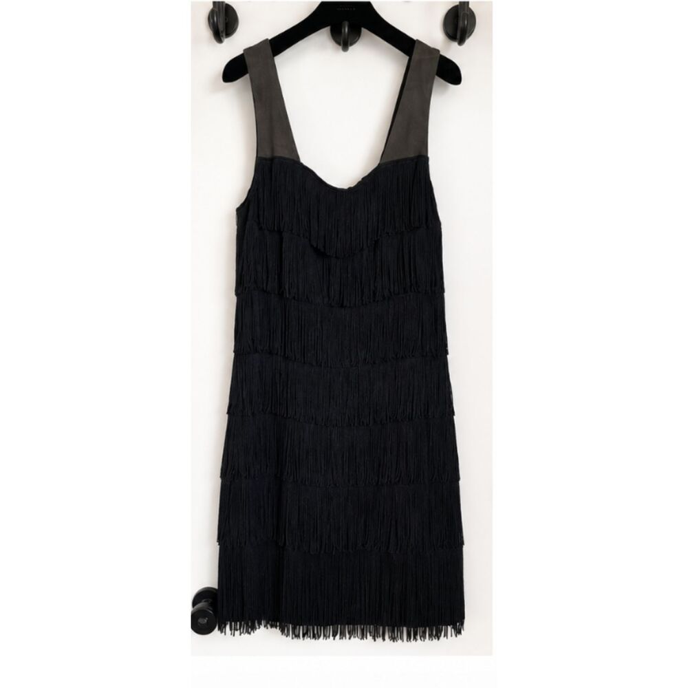 Vintage Vena Cava Fringe Flapper Dress Size 8 Black